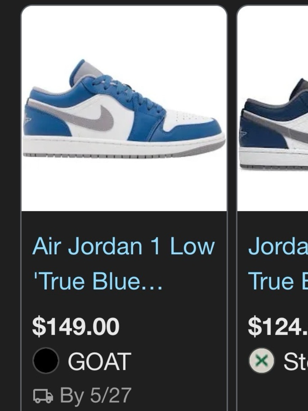 Jordan Low-Top Sneakers in Blue and Gray